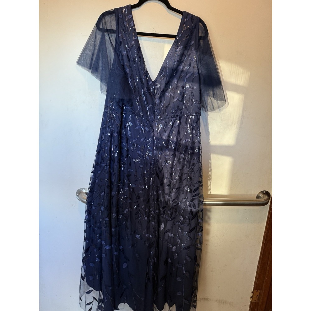 Ever-Pretty Plus Size Formal Dresses, Sequin‎ Embroidery Navy Blue Size 22